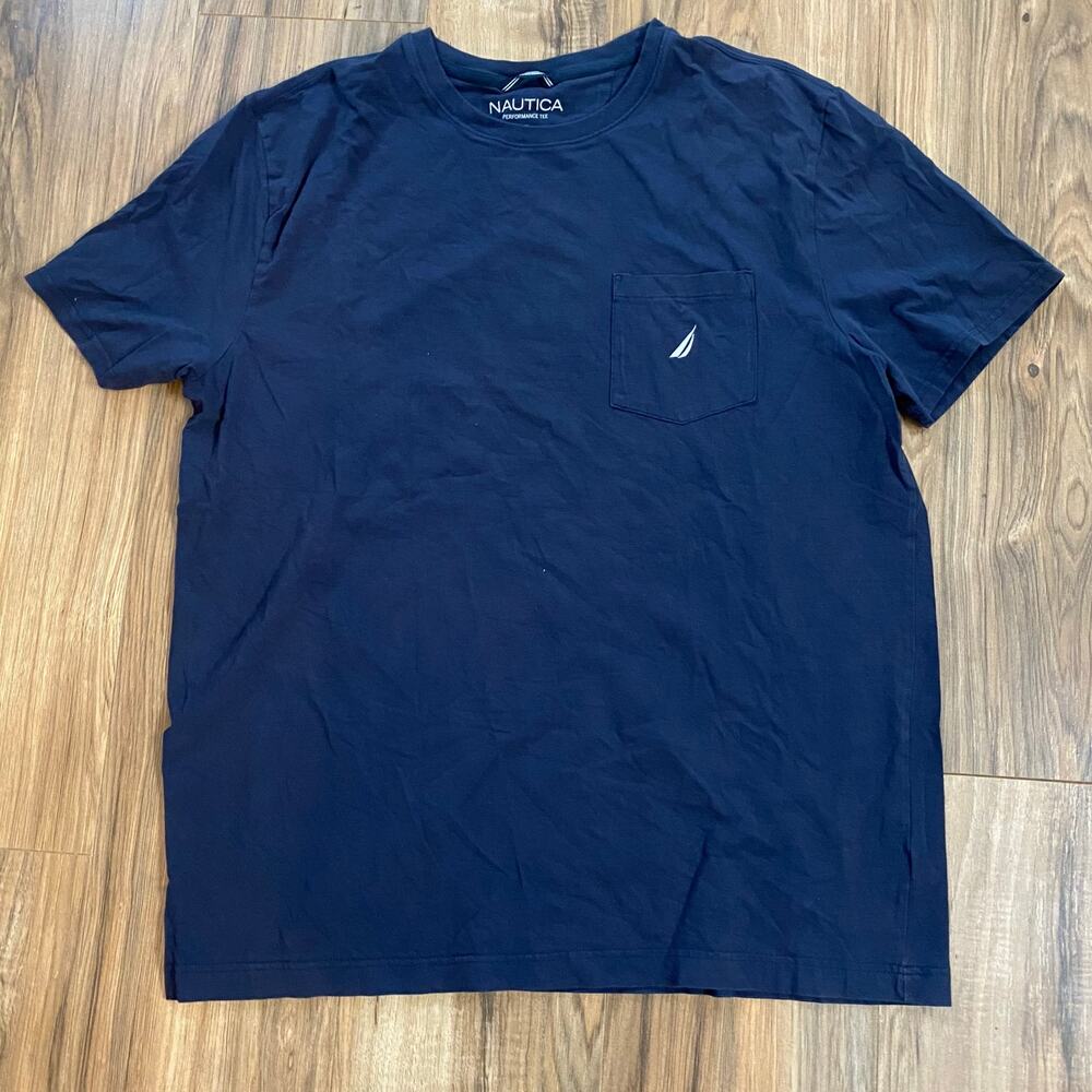Nautica PERFORMANCE TEE NAVY Shirt SZ XL